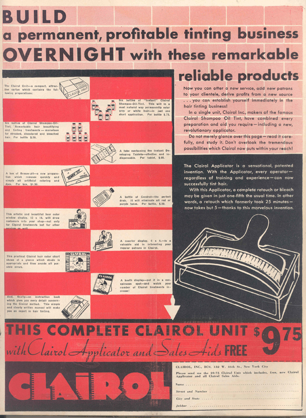 1934 Clairol Print Ad - The Complete Clairol // Belle Belle Beauty