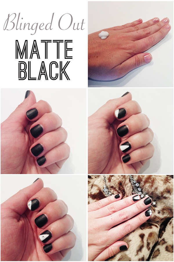 Blinged Out Matte Black Nails // Belle Belle Beauty