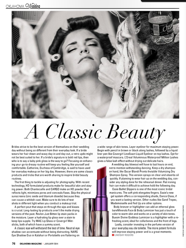 Bridal Beauty Tips in Oklahoma Magazine on Belle Belle Beauty